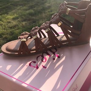 Candies Ankle cognac gladiator sandal